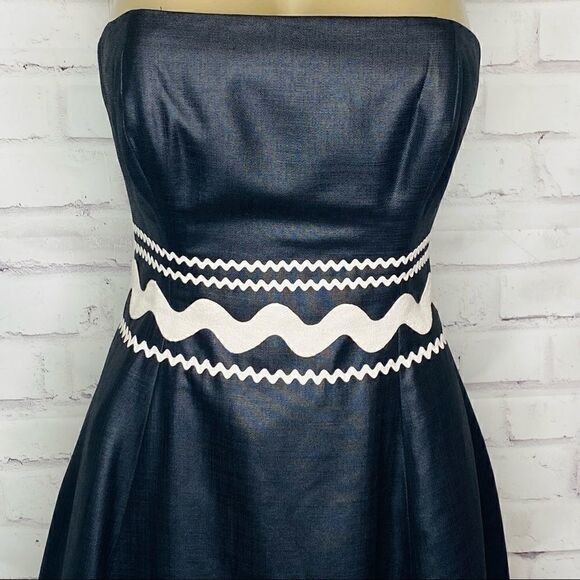 Shoshana Black Embroidered Strapless Dress - Picture 2 of 9